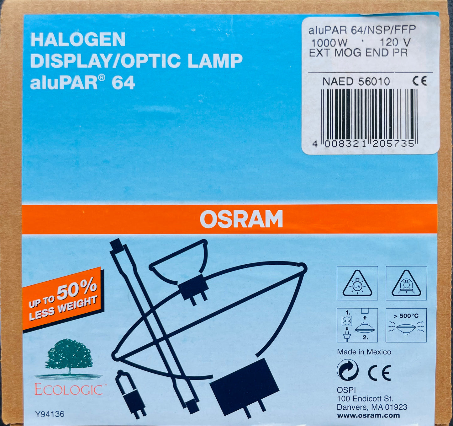 LAMPARA PAR 64 120V - 1000W - FFP