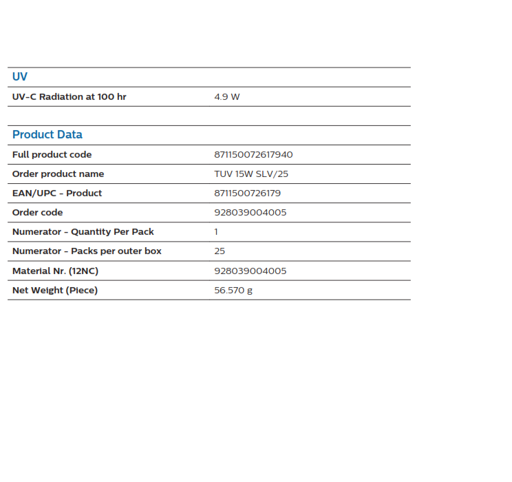 UV-C GERMICIDA TUV 15W PHILIPS