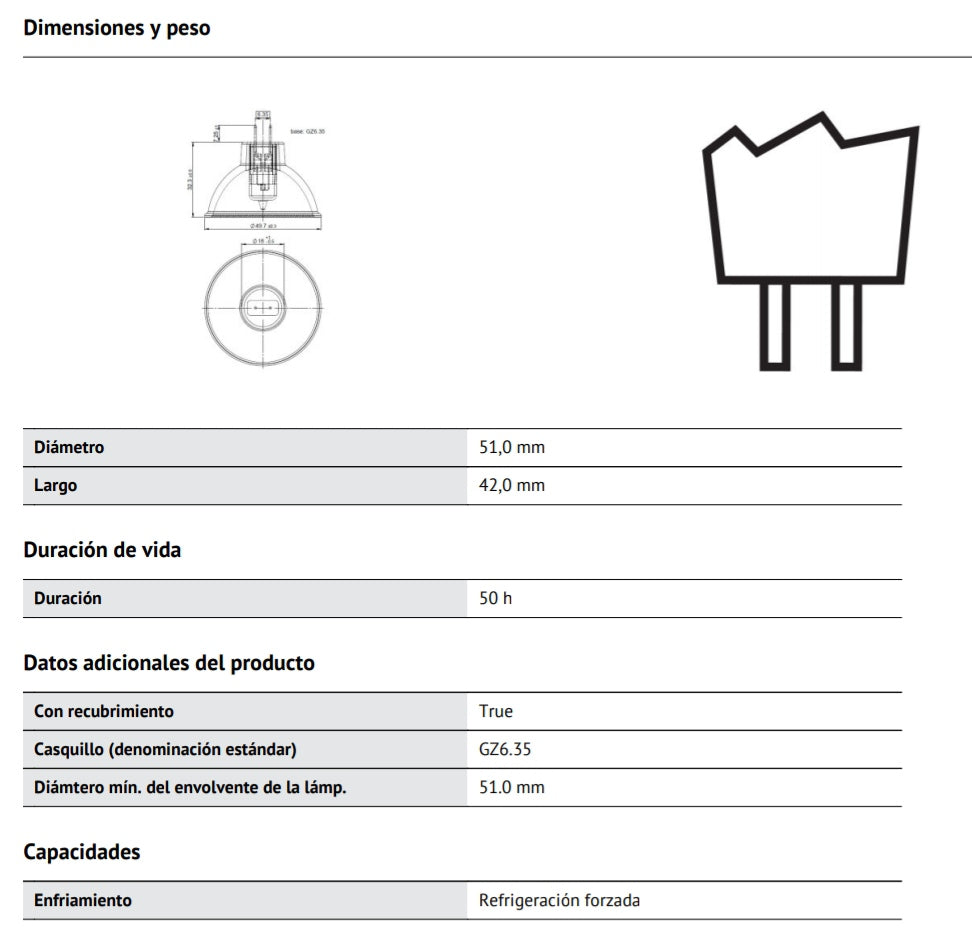 12V - 100W - GZ6.35 - EFP - 64627 - OSRAM