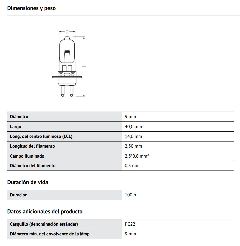 6V - 20W - 64251 - 3350K - OSRAM
