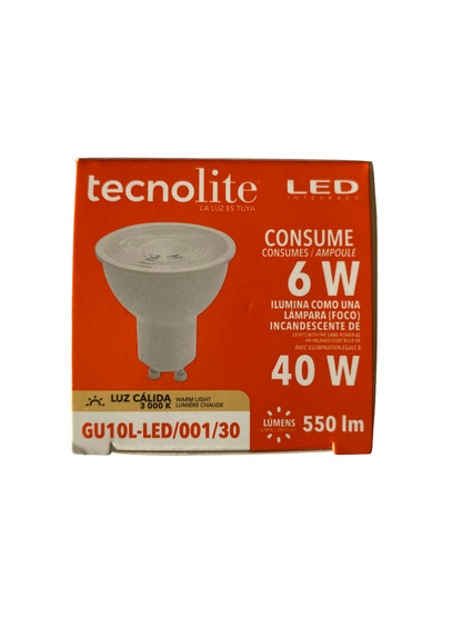 BOMBILLA LED 6W GU10 LUZ CALIDA