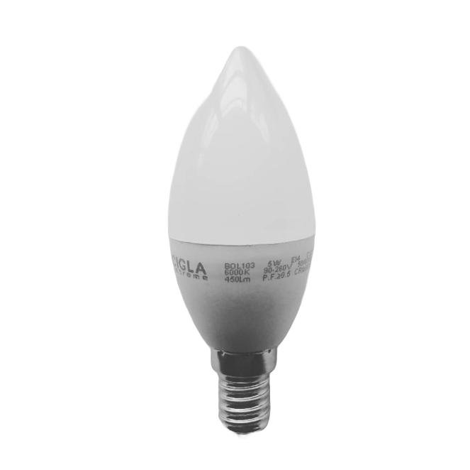 Bombillo LED C-37 - 5W - Rosca E14