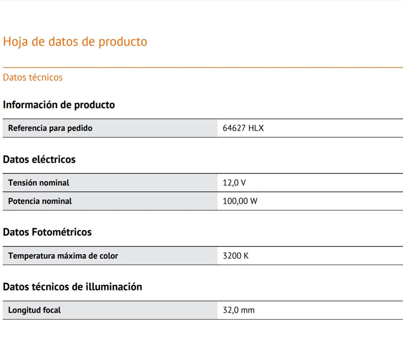 12V - 100W - GZ6.35 - EFP - 64627 - OSRAM