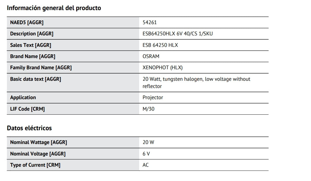 6V - 20W - ESB - OSRAM