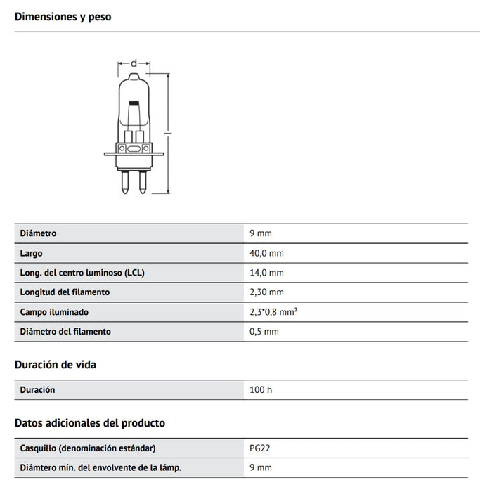 6V - 20W - 64251 - 3350K - OSRAM