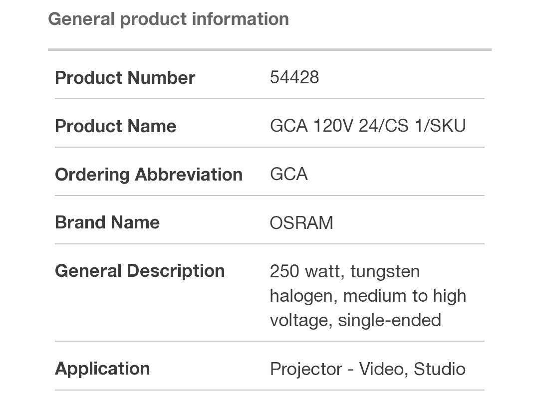 120V - 250W - G5.3 - GCA - 54428