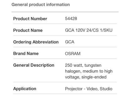 120V - 250W - G5.3 - GCA - 54428