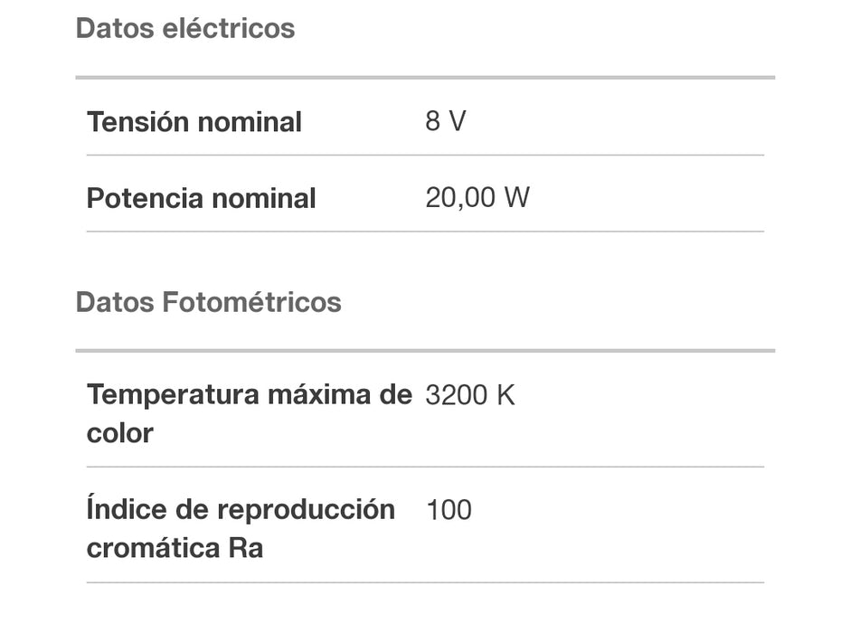 8V - 20W - G4 - 64255