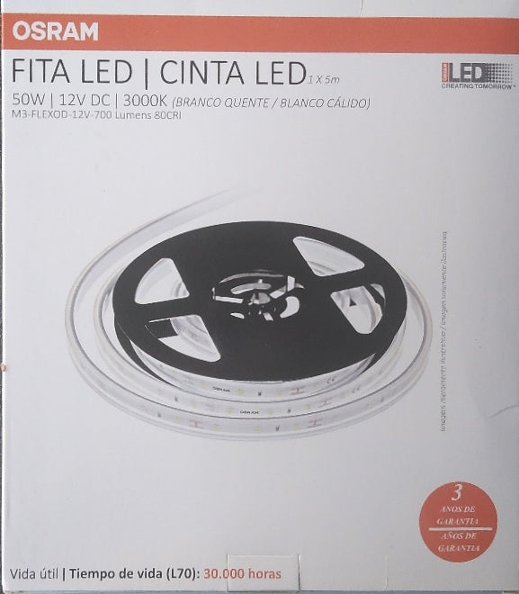 Cinta LED - 50W - 3000K Blanco Cálido - cinta plegable.