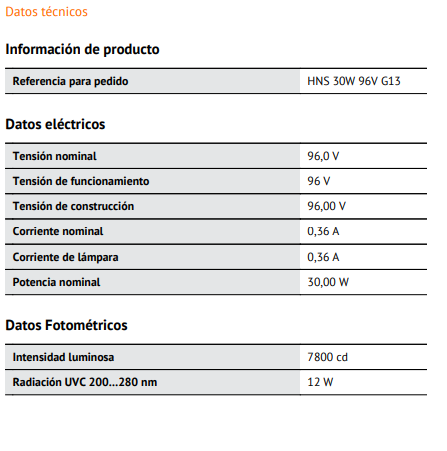 UV-C GERMICIDA HNS 30W OSRAM