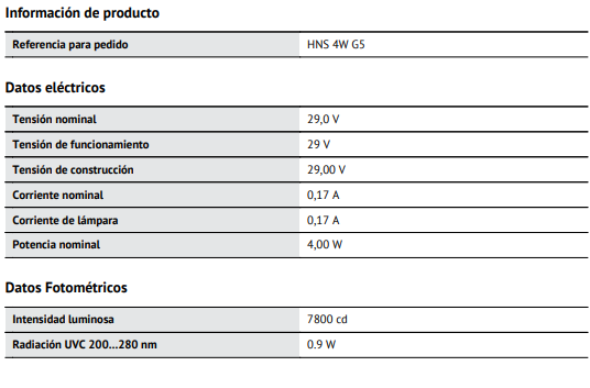 UV-C GERMICIDA HNS 4W OSRAM